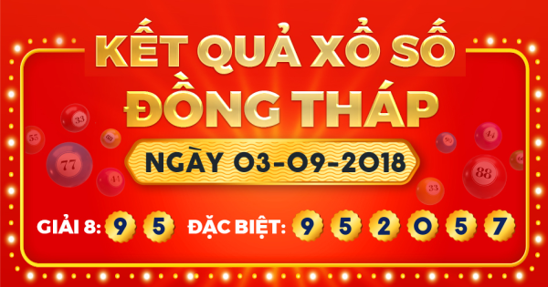 Kết quả xổ số Đồng Tháp ngày 3/9/2018